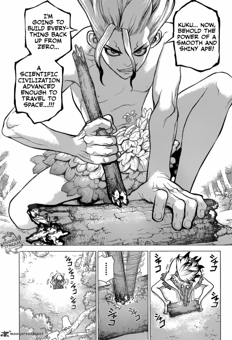 Dr. Stone Chapter 13 page 8 - Chapter 13: Part 1: Stone World: The Beginning