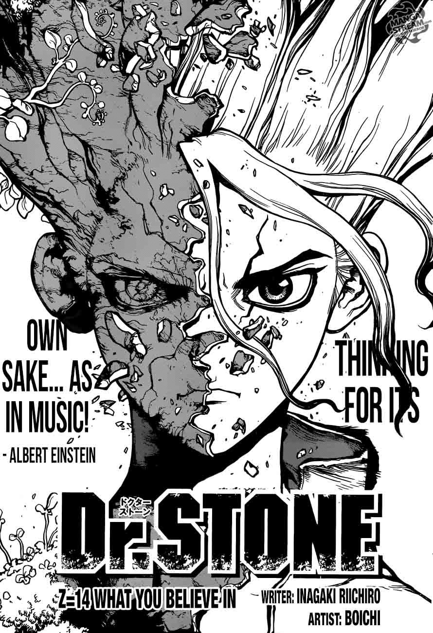 Dr. Stone Chapter 14 page 1 - Chapter 14: Those Who Have Faith