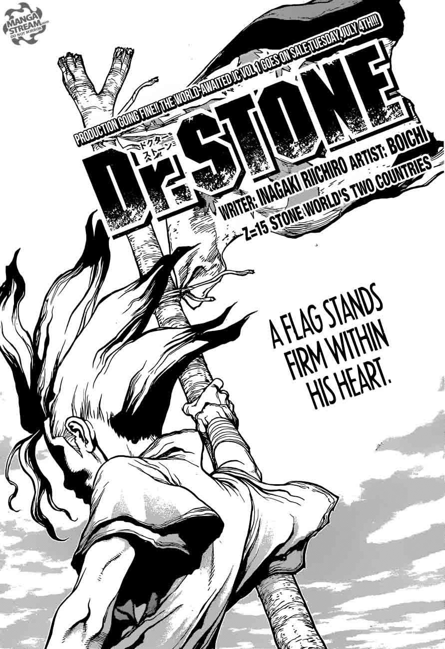 Dr. Stone Chapter 15 page 1 - Chapter 15: Two Kingdoms of the Stone World