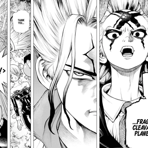 Dr. Stone Chapter 185: Lovely Cleavage Plane cover