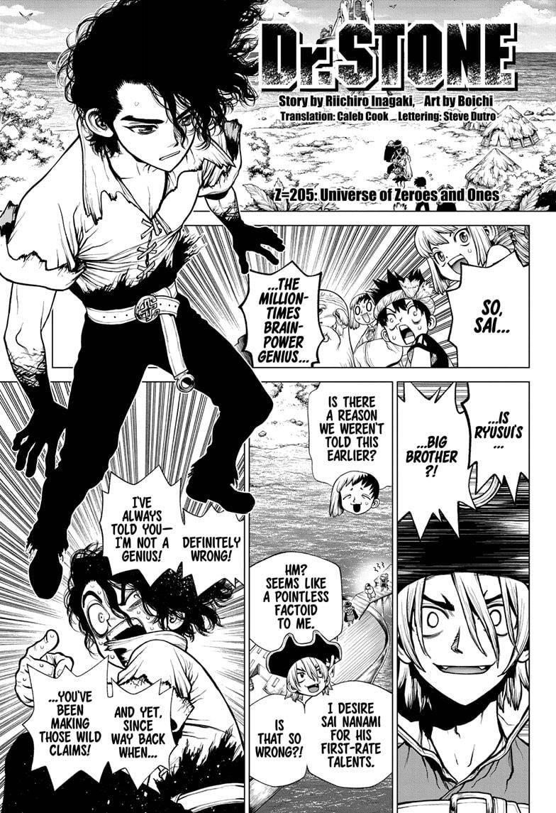 Dr. Stone Chapter 205 page 1 - Chapter 205: Universe of Zeroes and Ones