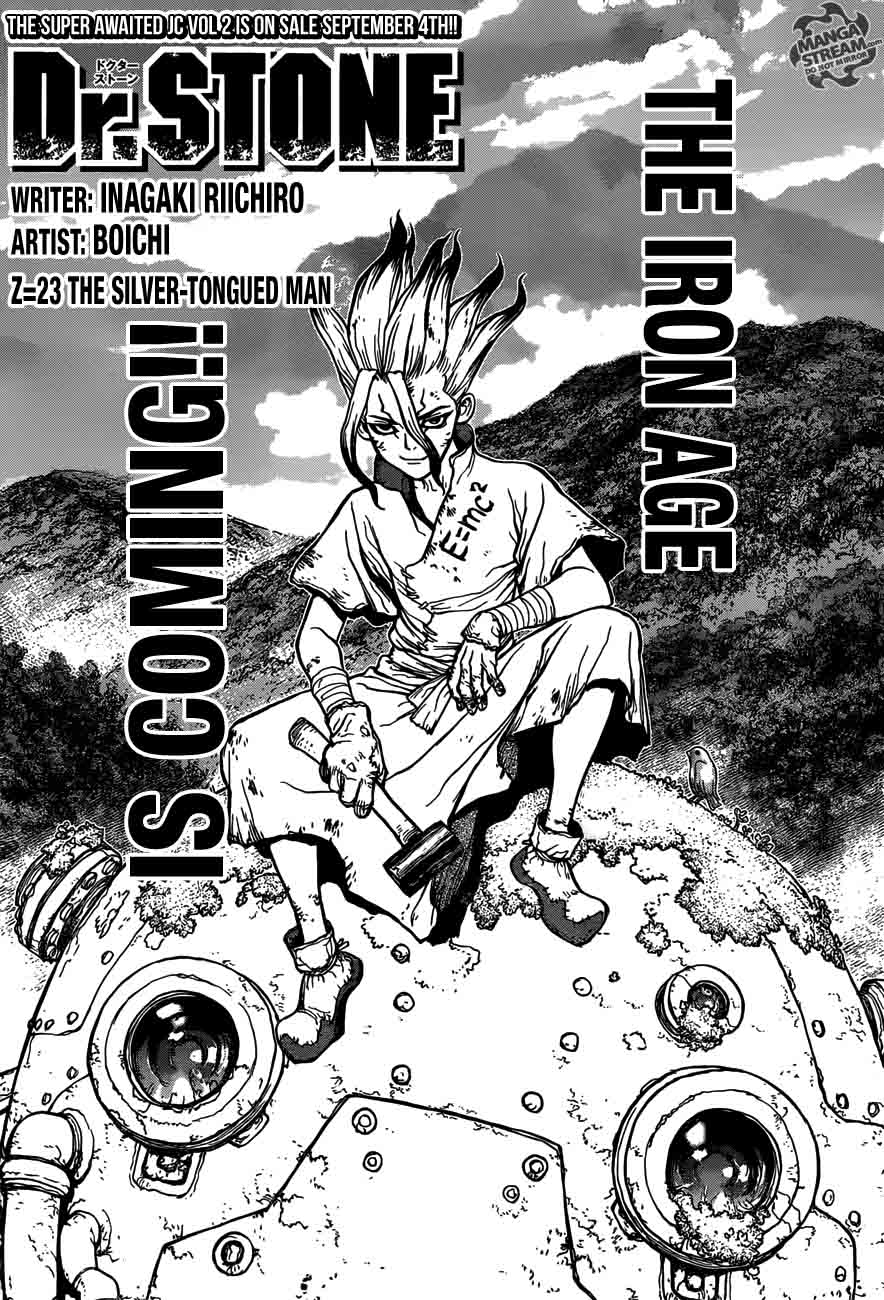 Dr. Stone Chapter 23 page 1 - Chapter 23: The Smooth Talker