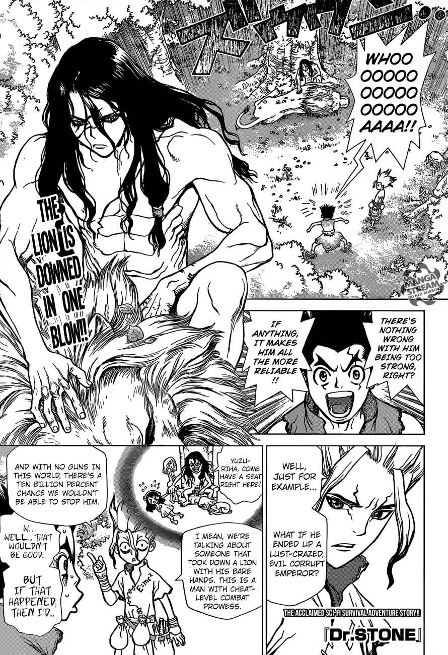 Dr. Stone Chapter 4 page 1 - Chapter 4: Pure White Seashells