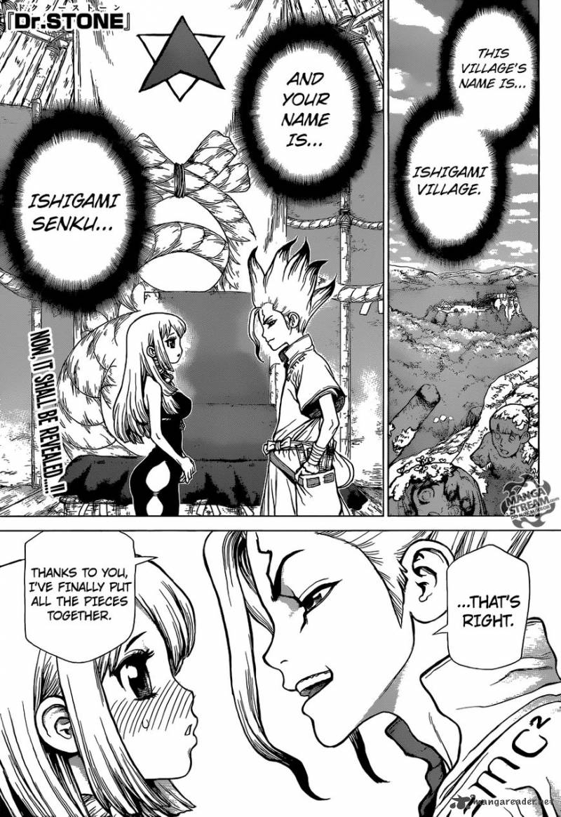 Dr. Stone Chapter 43 page 1 - Chapter 43: Humanity's Final Six