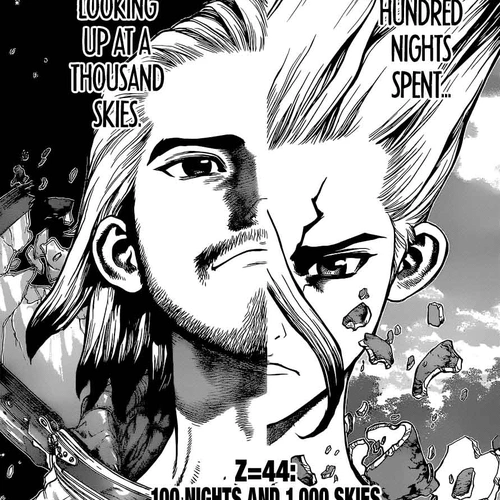 Dr. Stone Chapter 44: One Hundred Nights, One Thousand Skies cover