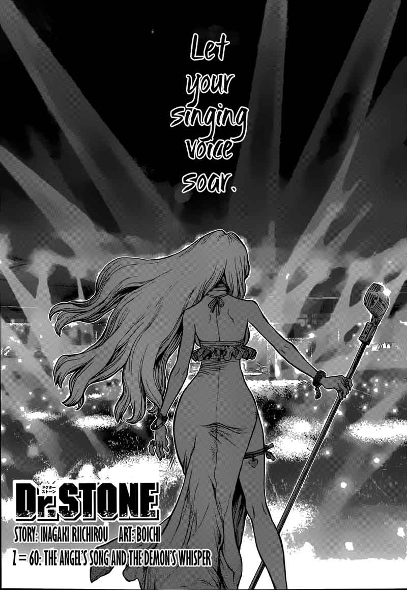 Dr. Stone Chapter 60 page 1 - Chapter 60: Angel's Song, Devil's Whisper