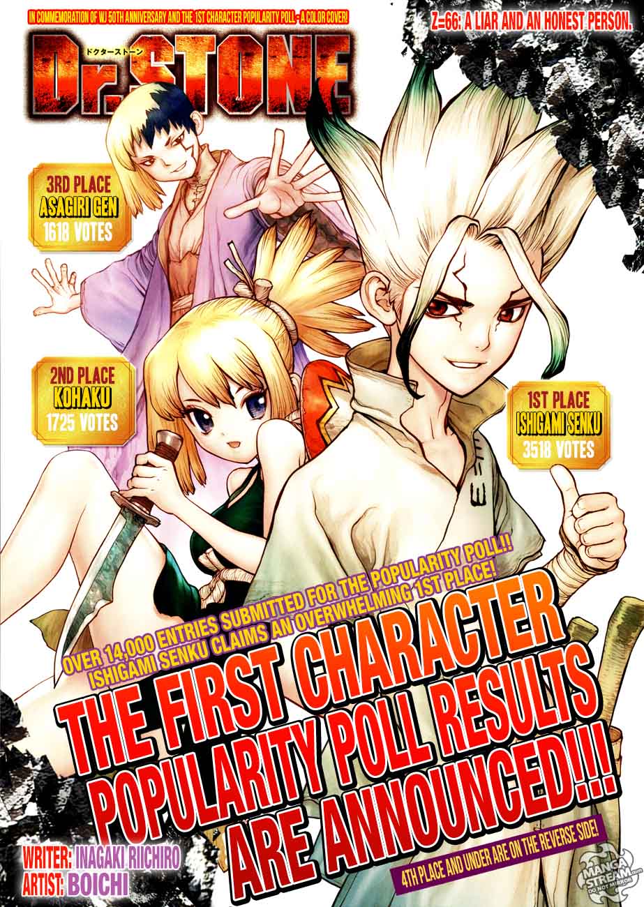 Dr. Stone Chapter 66 page 1 - Chapter 66: Liars and Truth Tellers
