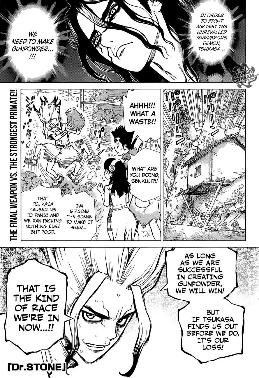 Dr. Stone Chapter 7 page 1 - Chapter 7: The Gunpowder Adventure