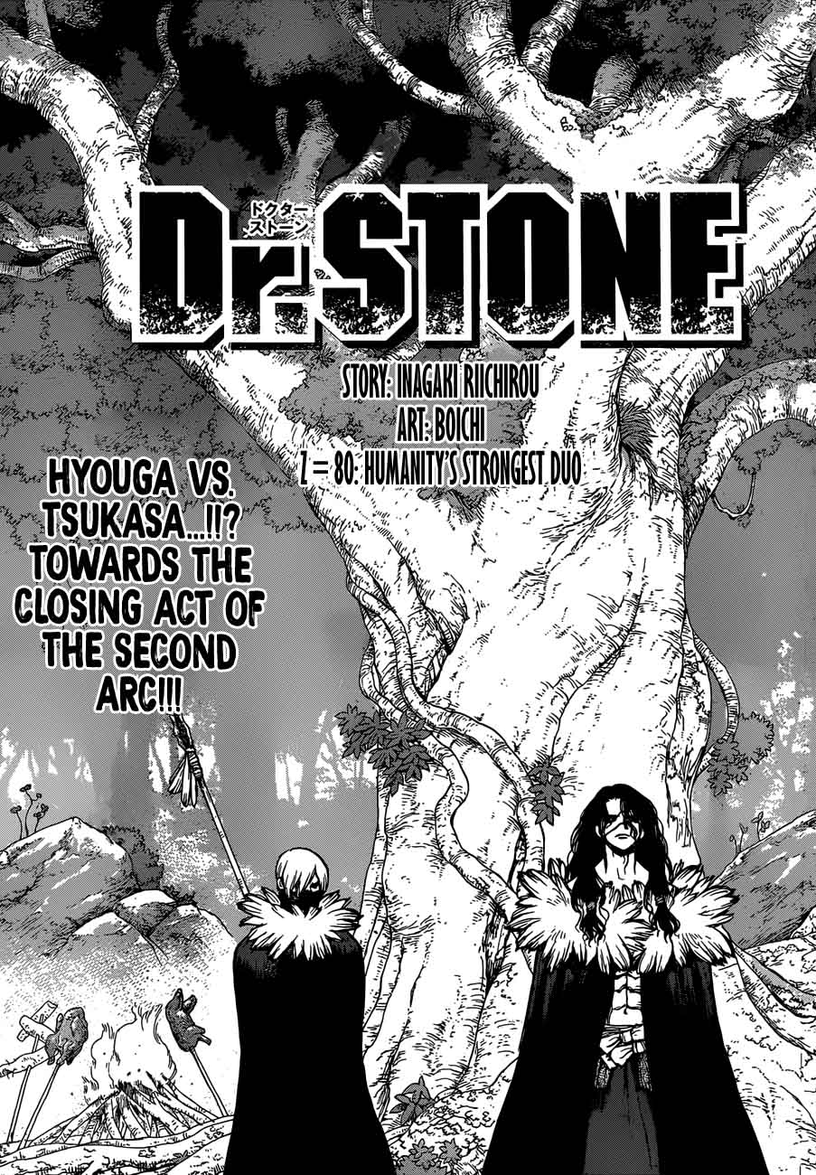 Dr. Stone Chapter 80 page 1 - Chapter 80: Humanity's Strongest Tag Team