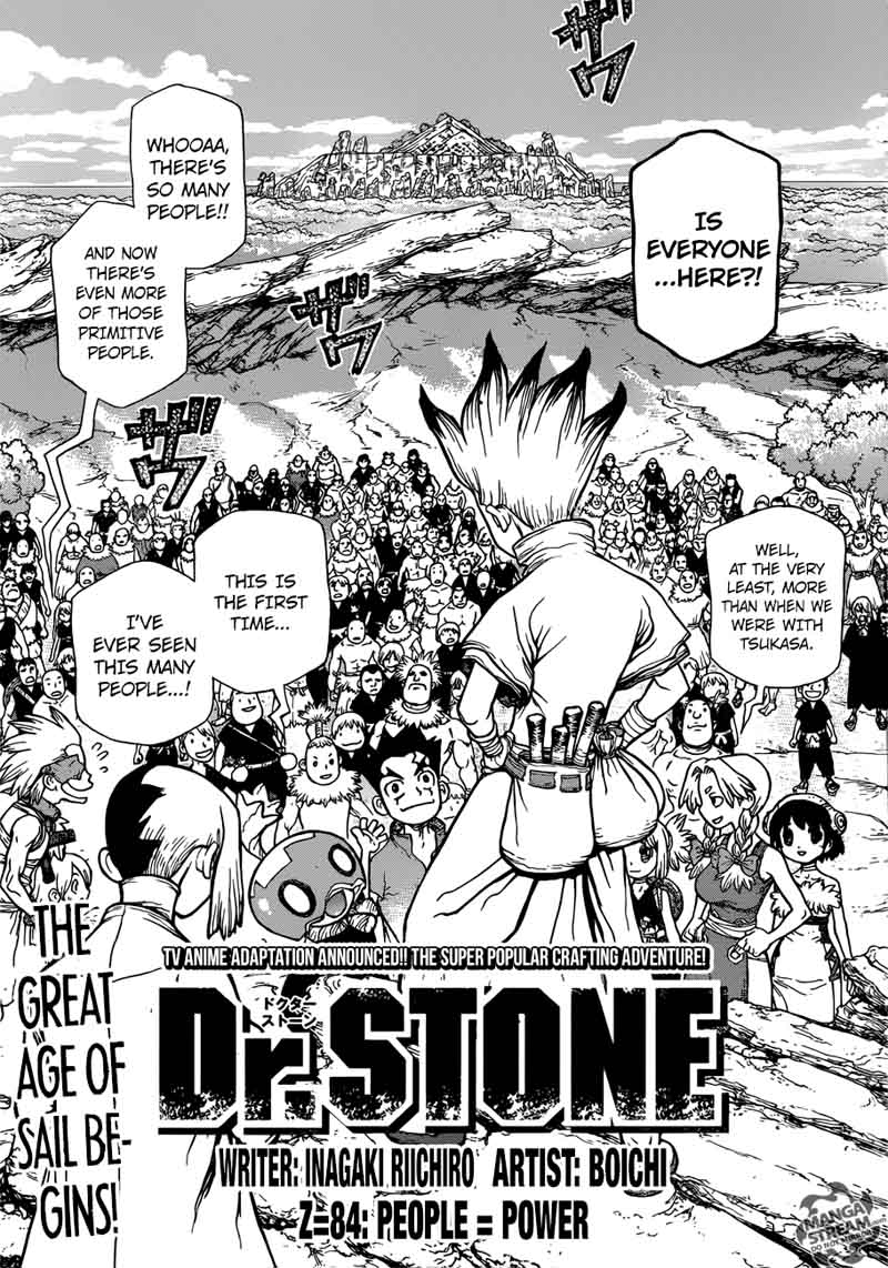 Dr. Stone Chapter 84 page 1 - Chapter 84: People = Power