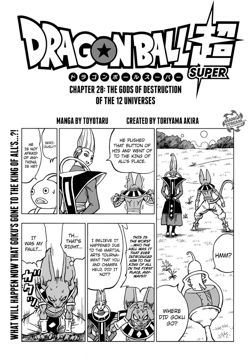 Dragon Ball Chou Chapter 28 page 1 - Chapter 28 : The Gods Of Destruction Of The 12 Universes