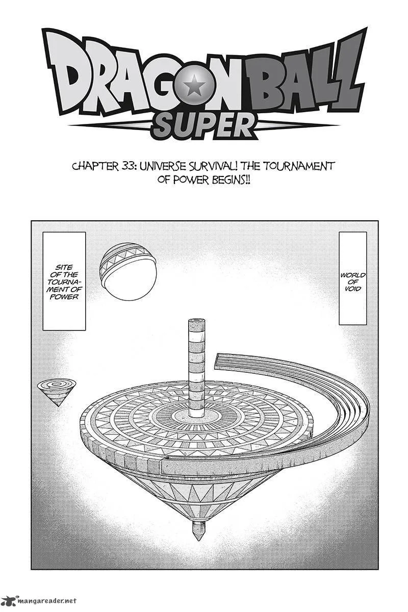 Dragon Ball Super Chapter 33 page 1 - Chapter 33: Universe Survival! The Tournament of Power Begins!!
