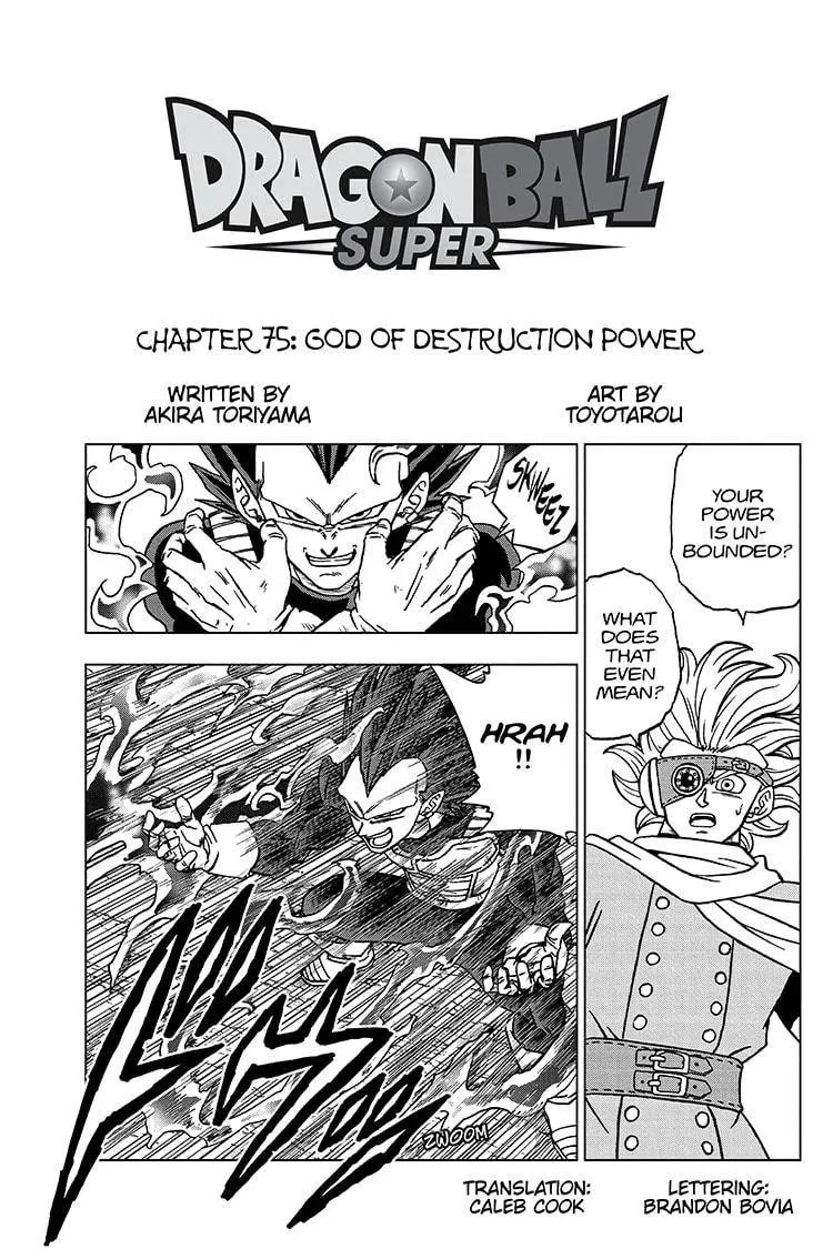 Dragon Ball Super Chapter 75 page 1 - Chapter 75: God of Destruction Power