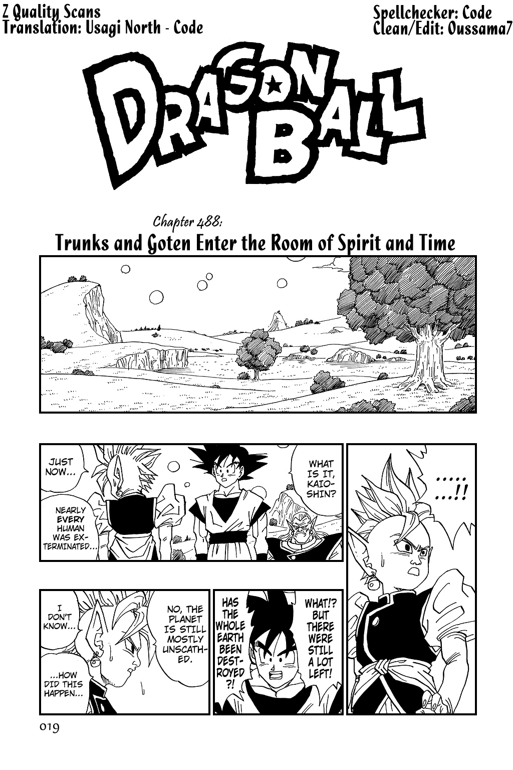 Dragon Ball Chapter 488 page 1 - Chapter 488: Trunks & Goten Enter the Room of Spirit & Time