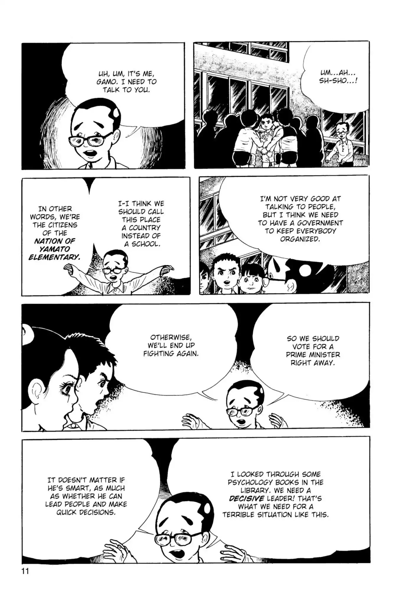 Drifting Classroom Chapter 14 page 12 - Chapter 14: The Nation of Yamato Elementary