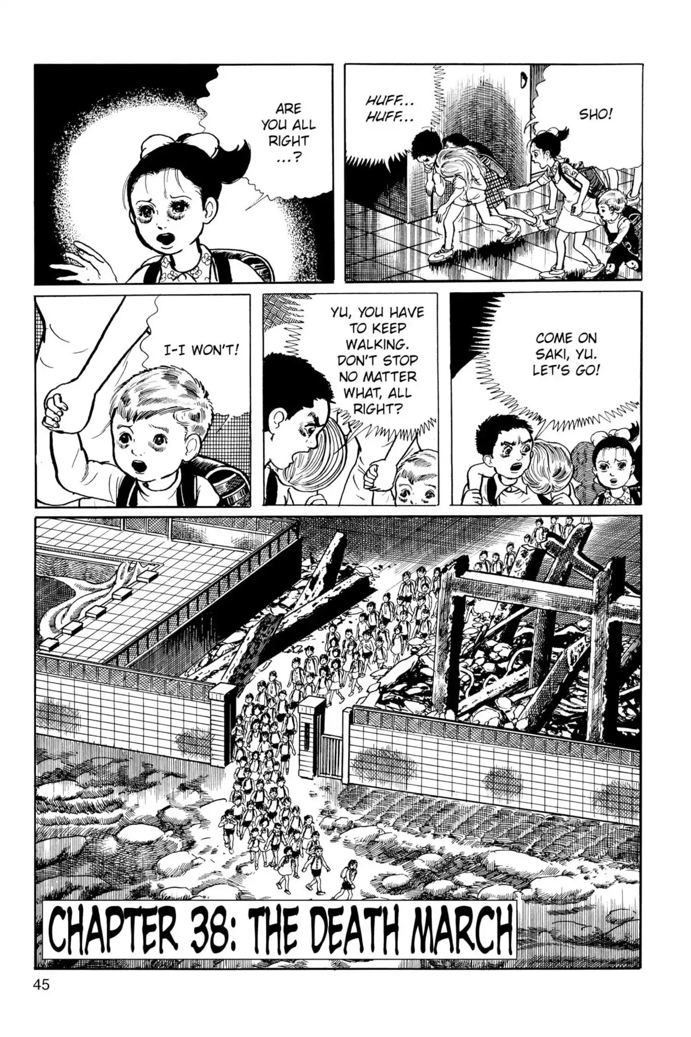 Drifting Classroom Chapter 38 page 1 - Chapter 38: The Death March