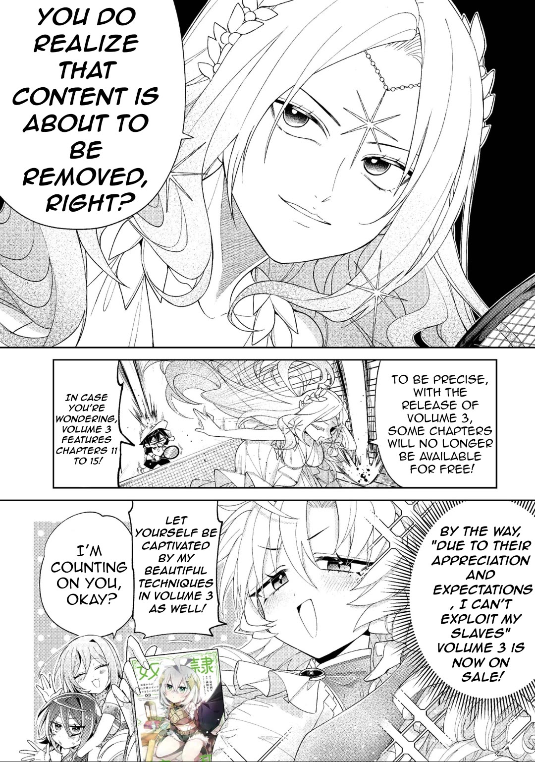 Due to Their Appreciation and Expectations, I Can't Exploit My Slaves Chapter 15.5 page 2 - Chapter 15.5: Volume 3 Announcement!