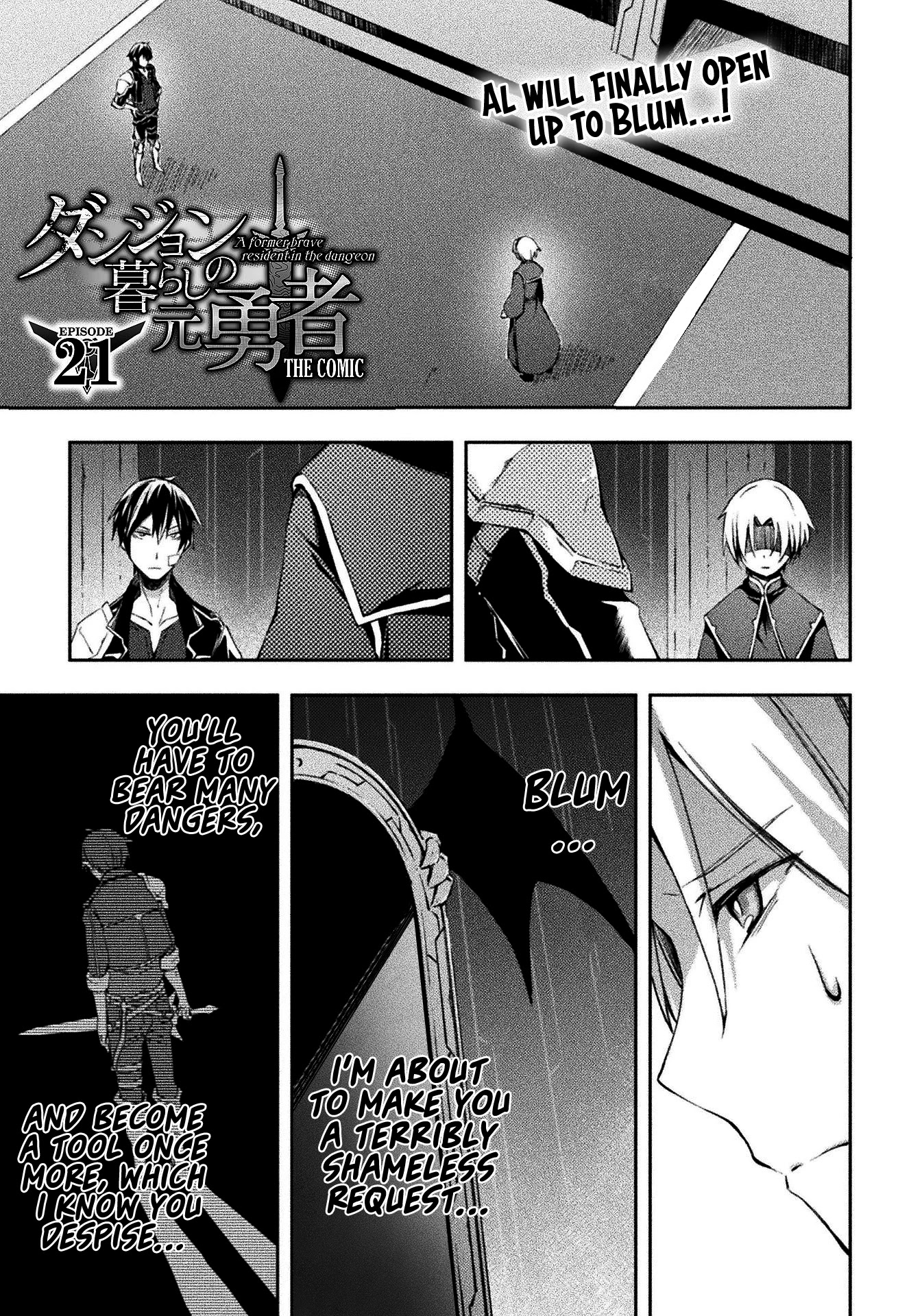 Dungeon Kurashi no Moto Yuusha Chapter 21 page 2 - Chapter 21: Al will finally open up to Blum…!