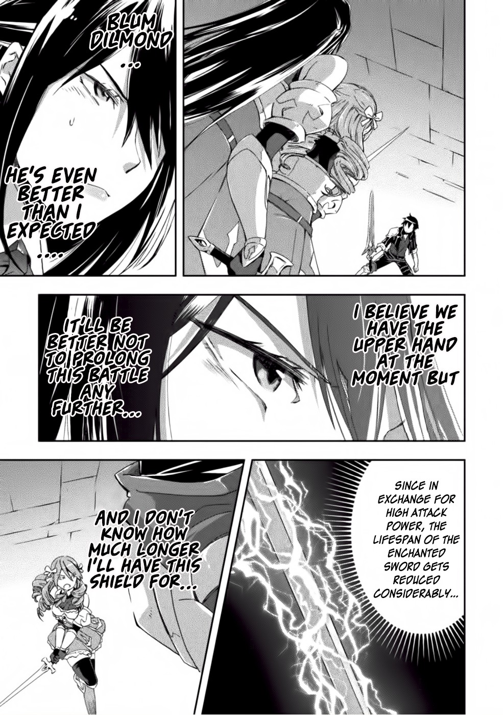 Dungeon Kurashi no Moto Yuusha Chapter 9 page 12 - Chapter 9: While the deadly combat with the female knights continues, Blum is…?