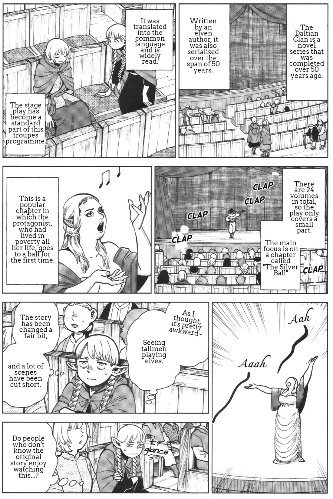 Dungeon Meshi Chapter 97.7 page 3 - Chapter 97.7: Extra - The Daltian Clan Series: Book Source vs Live Adaptation