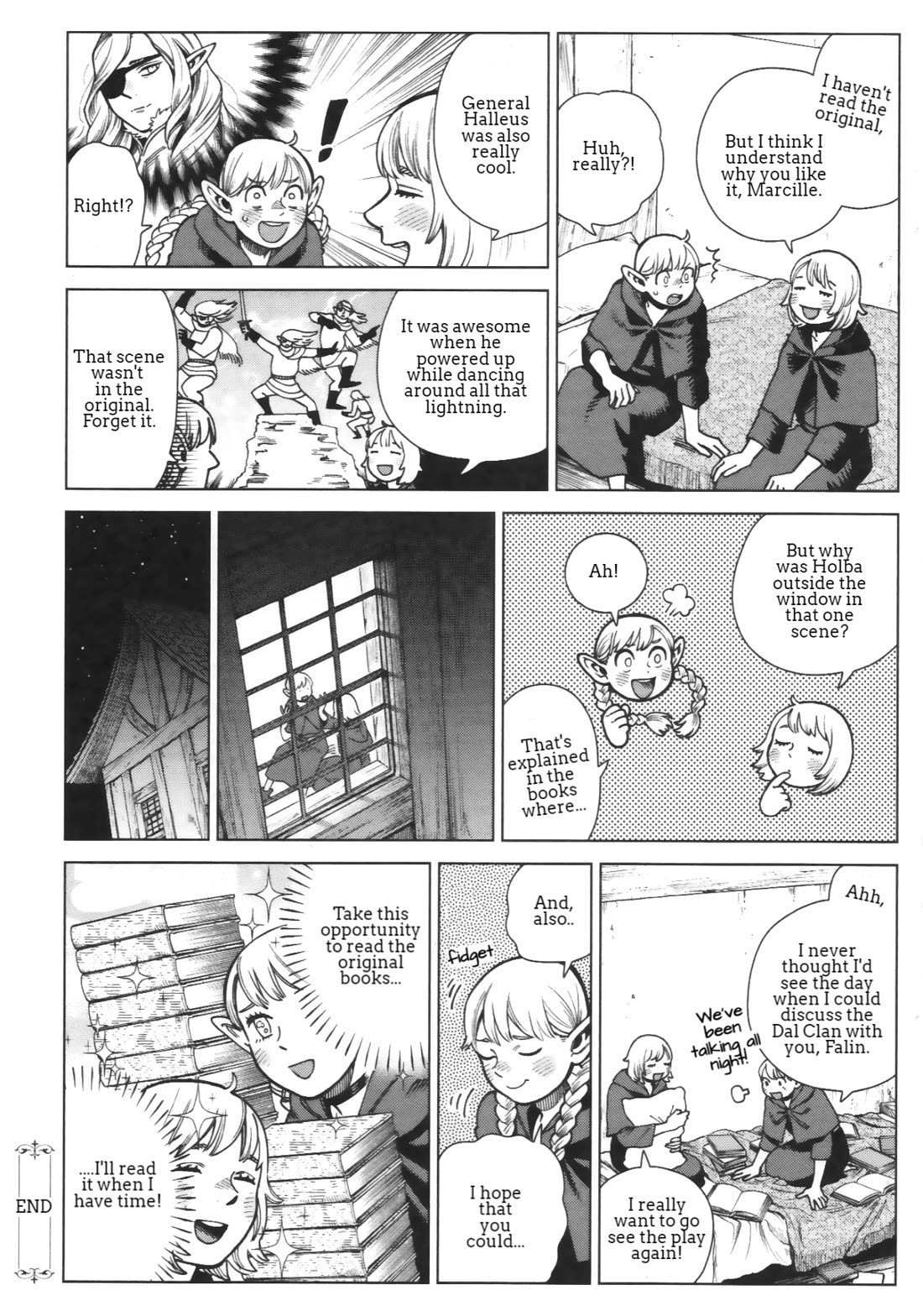 Dungeon Meshi Chapter 97.7 page 6 - Chapter 97.7: Extra - The Daltian Clan Series: Book Source vs Live Adaptation