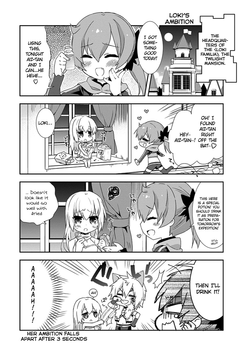 Dungeon ni Deai o Motomeru no wa Machigatte Iru Darou ka 4-koma - Kami-sama no Nichijou Chapter 1.10-5 page 2 - Vol.1 Chapter 10.5