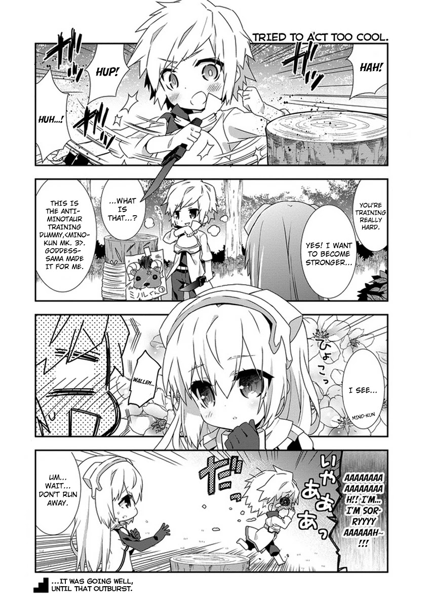 Dungeon ni Deai o Motomeru no wa Machigatte Iru Darou ka 4-koma - Kami-sama no Nichijou Chapter 1.11 page 2 - Vol.1 Chapter 11