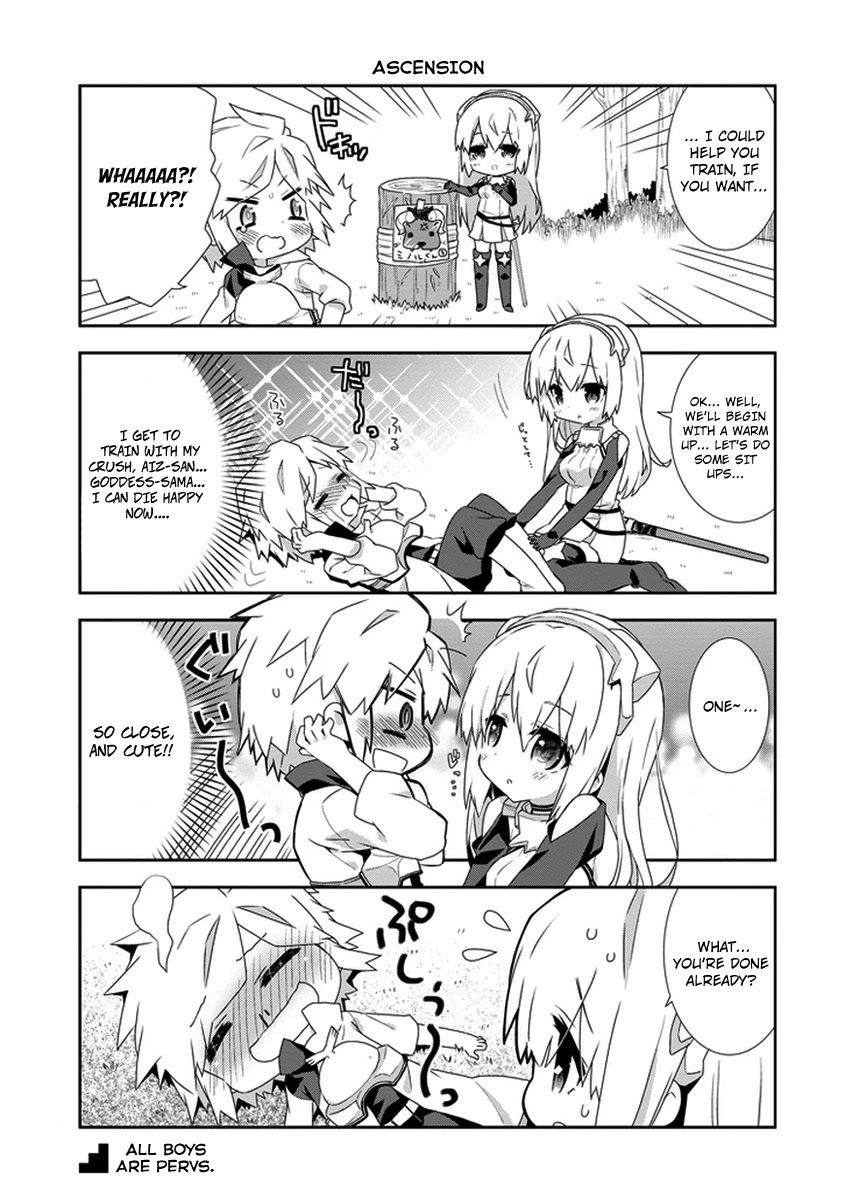 Dungeon ni Deai o Motomeru no wa Machigatte Iru Darou ka 4-koma - Kami-sama no Nichijou Chapter 1.11 page 3 - Vol.1 Chapter 11