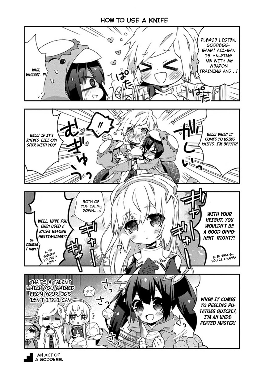 Dungeon ni Deai o Motomeru no wa Machigatte Iru Darou ka 4-koma - Kami-sama no Nichijou Chapter 1.11 page 5 - Vol.1 Chapter 11