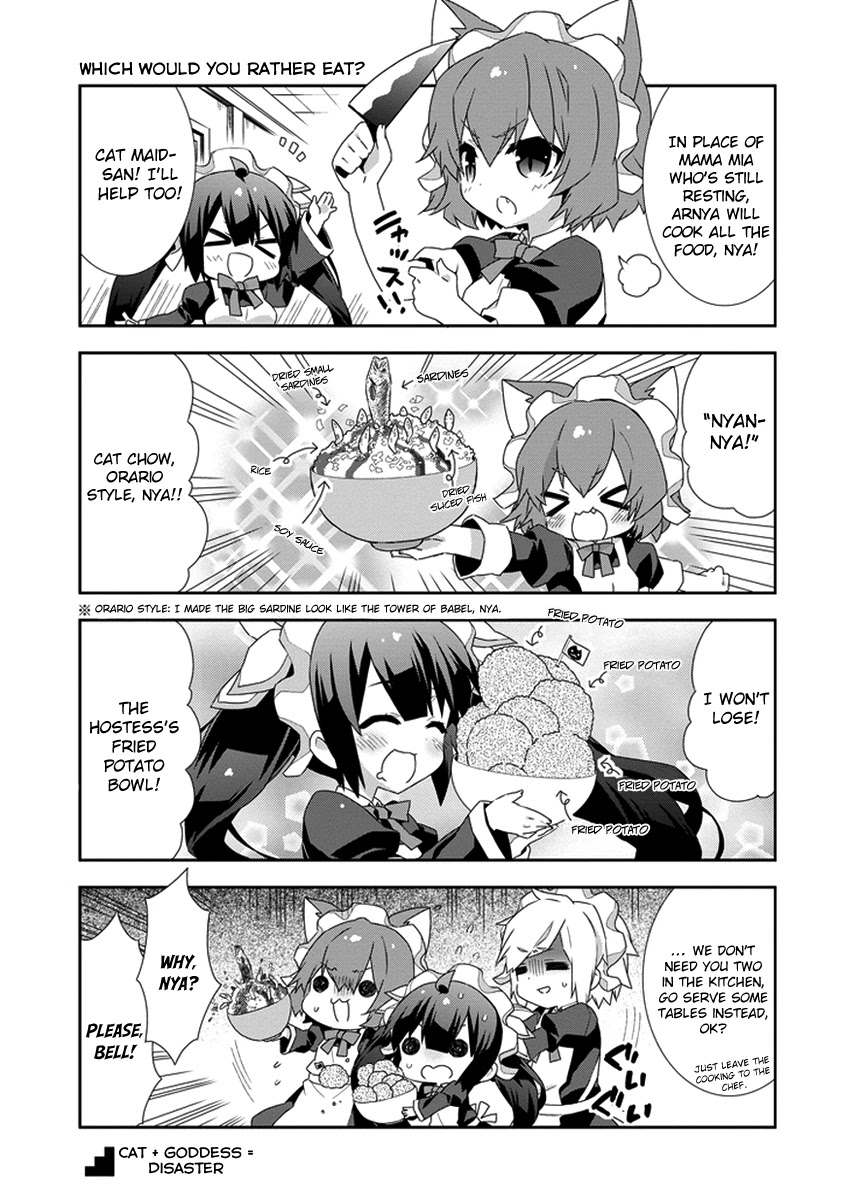 Dungeon ni Deai o Motomeru no wa Machigatte Iru Darou ka 4-koma - Kami-sama no Nichijou Chapter 1.12 page 3 - Vol.1 Chapter 12