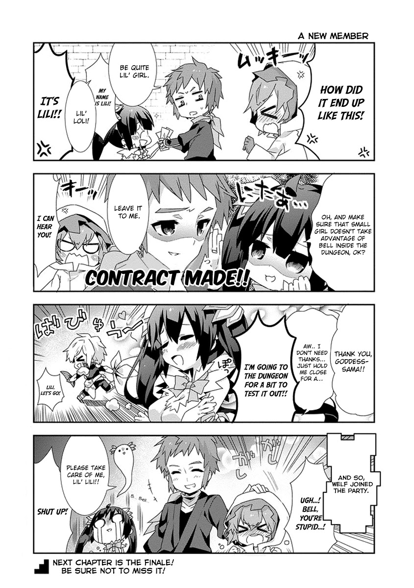Dungeon ni Deai o Motomeru no wa Machigatte Iru Darou ka 4-koma - Kami-sama no Nichijou Chapter 1.13 page 6 - Vol.1 Chapter 13