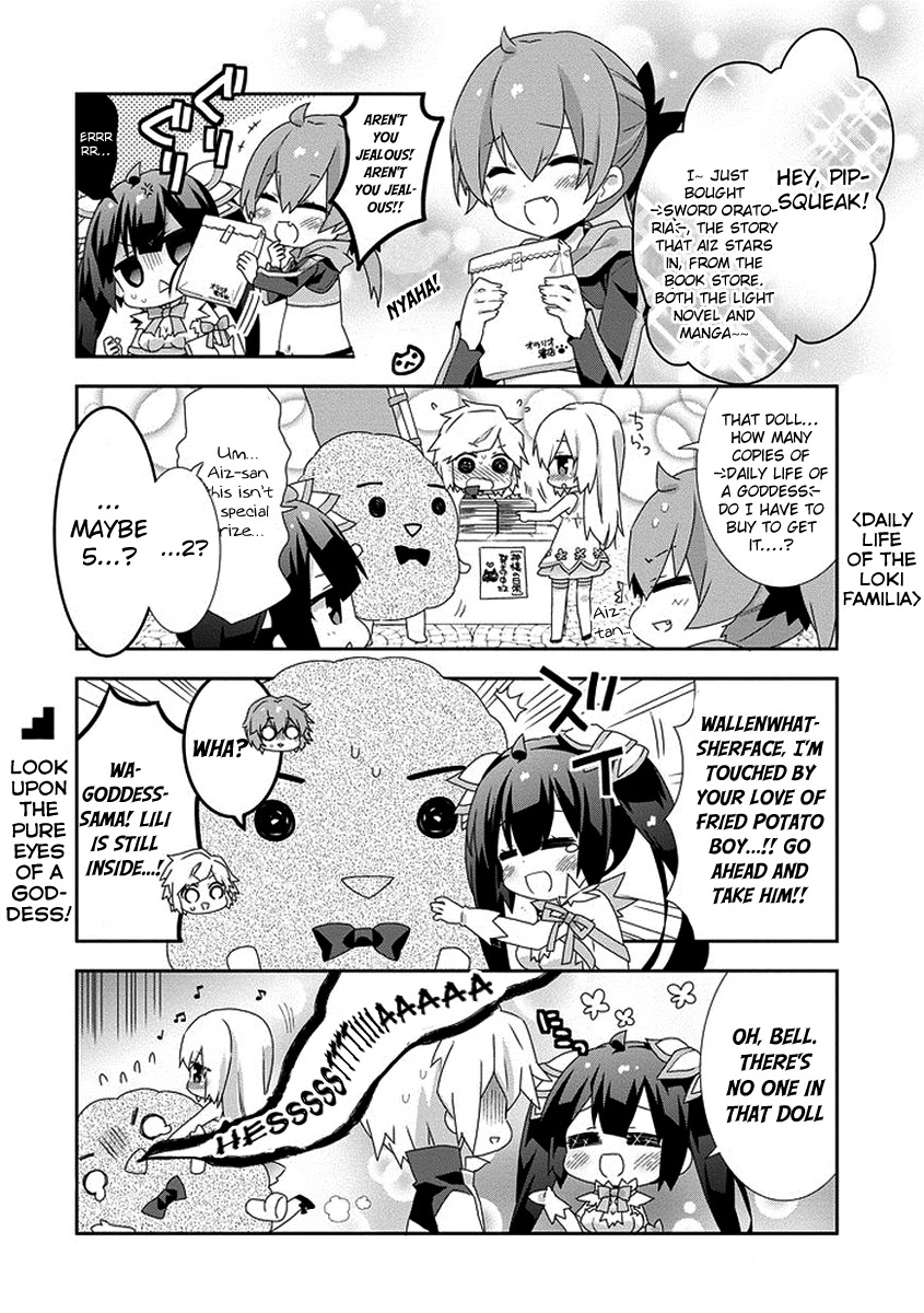 Dungeon ni Deai o Motomeru no wa Machigatte Iru Darou ka 4-koma - Kami-sama no Nichijou Chapter 1.14-5 page 4 - Vol.1 Chapter 14.5