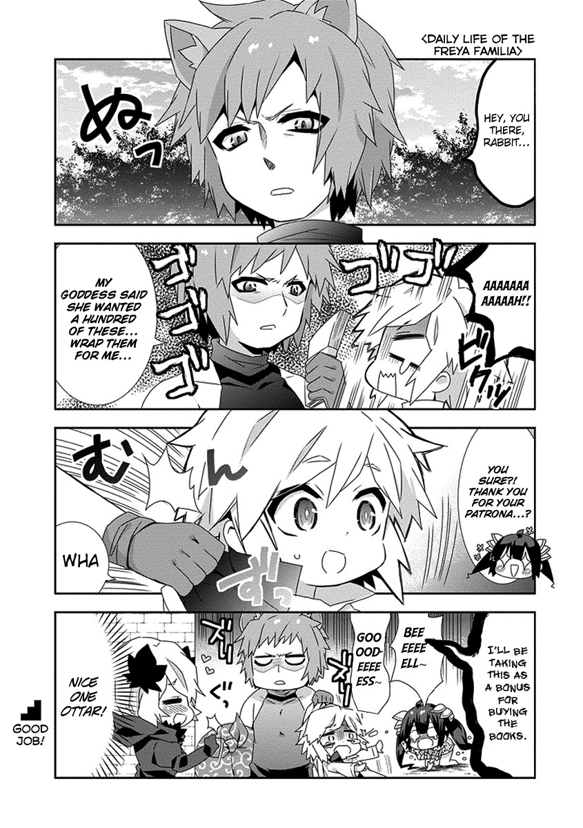 Dungeon ni Deai o Motomeru no wa Machigatte Iru Darou ka 4-koma - Kami-sama no Nichijou Chapter 1.14-5 page 7 - Vol.1 Chapter 14.5