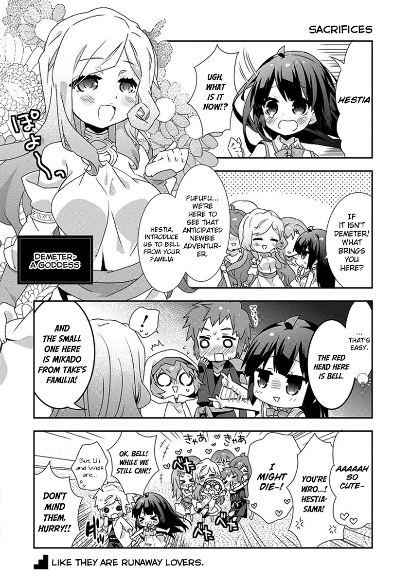 Dungeon ni Deai o Motomeru no wa Machigatte Iru Darou ka 4-koma - Kami-sama no Nichijou Chapter 1.14 page 6 - Vol.1 Chapter 14