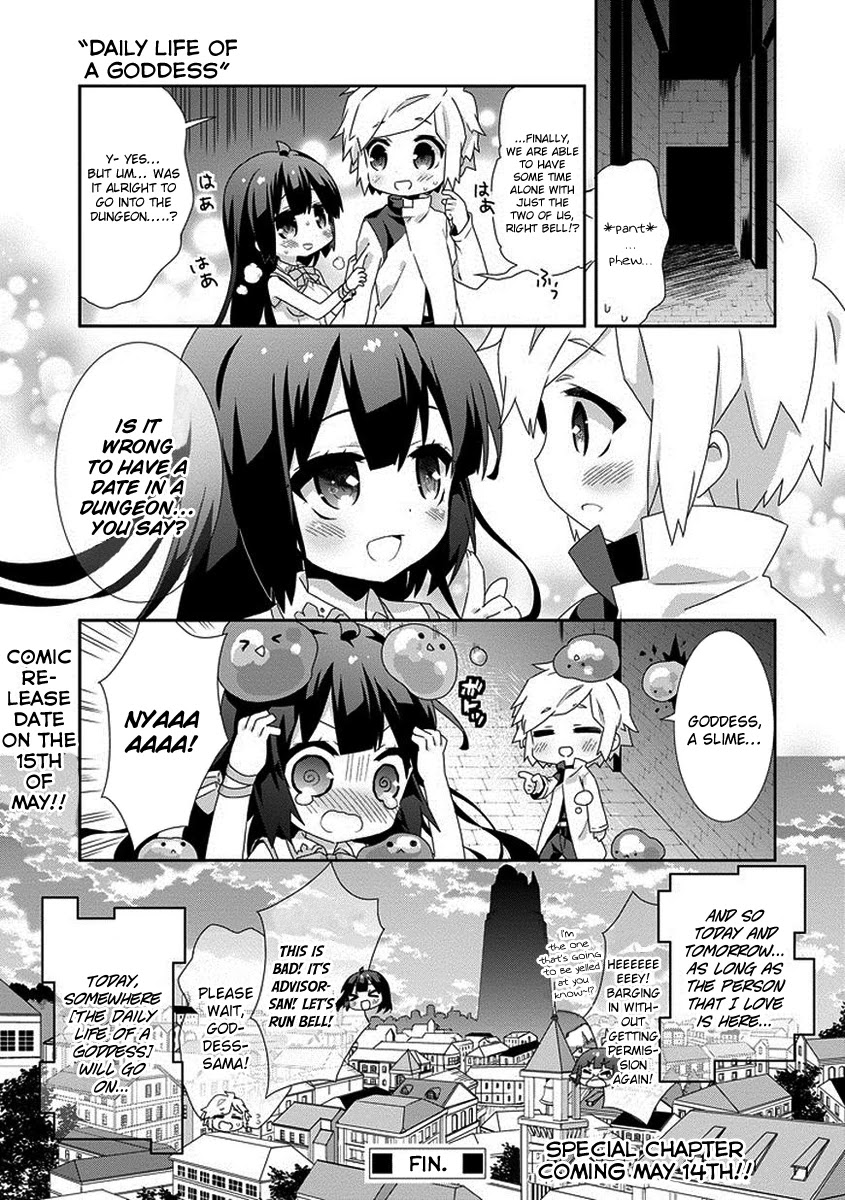 Dungeon ni Deai o Motomeru no wa Machigatte Iru Darou ka 4-koma - Kami-sama no Nichijou Chapter 1.14 page 7 - Vol.1 Chapter 14