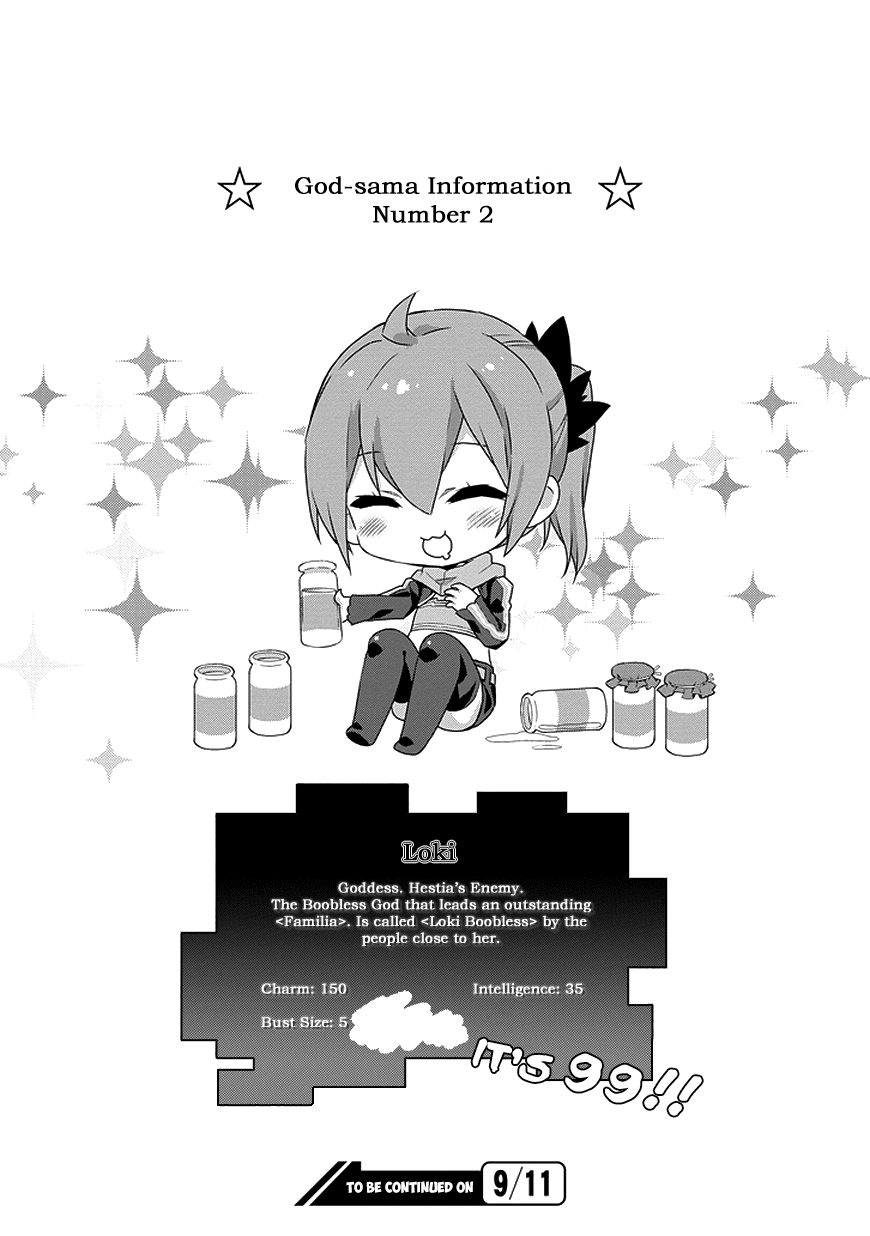 Dungeon ni Deai o Motomeru no wa Machigatte Iru Darou ka 4-koma - Kami-sama no Nichijou Chapter 1.2 page 10 - Vol.1 Chapter 2