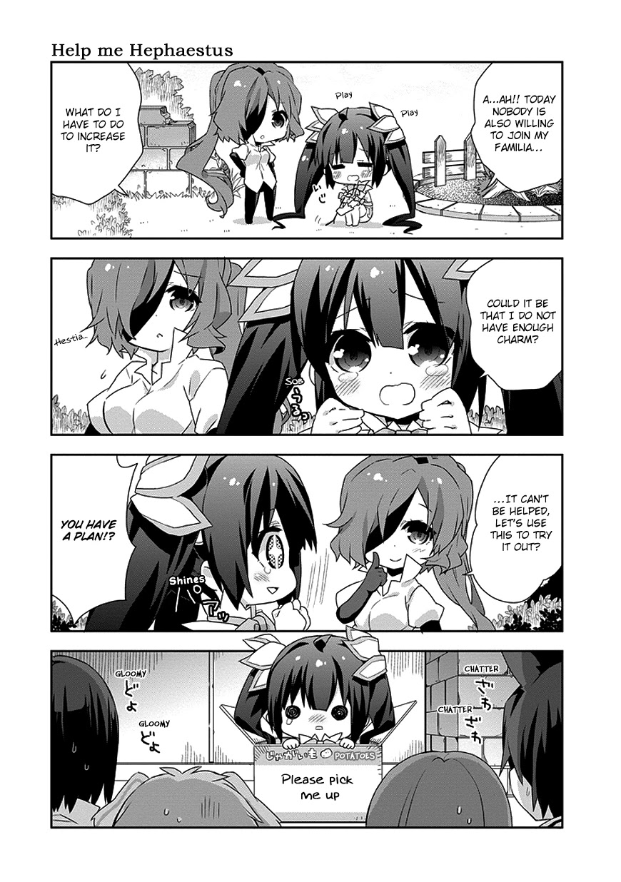 Dungeon ni Deai o Motomeru no wa Machigatte Iru Darou ka 4-koma - Kami-sama no Nichijou Chapter 1.2 page 8 - Vol.1 Chapter 2