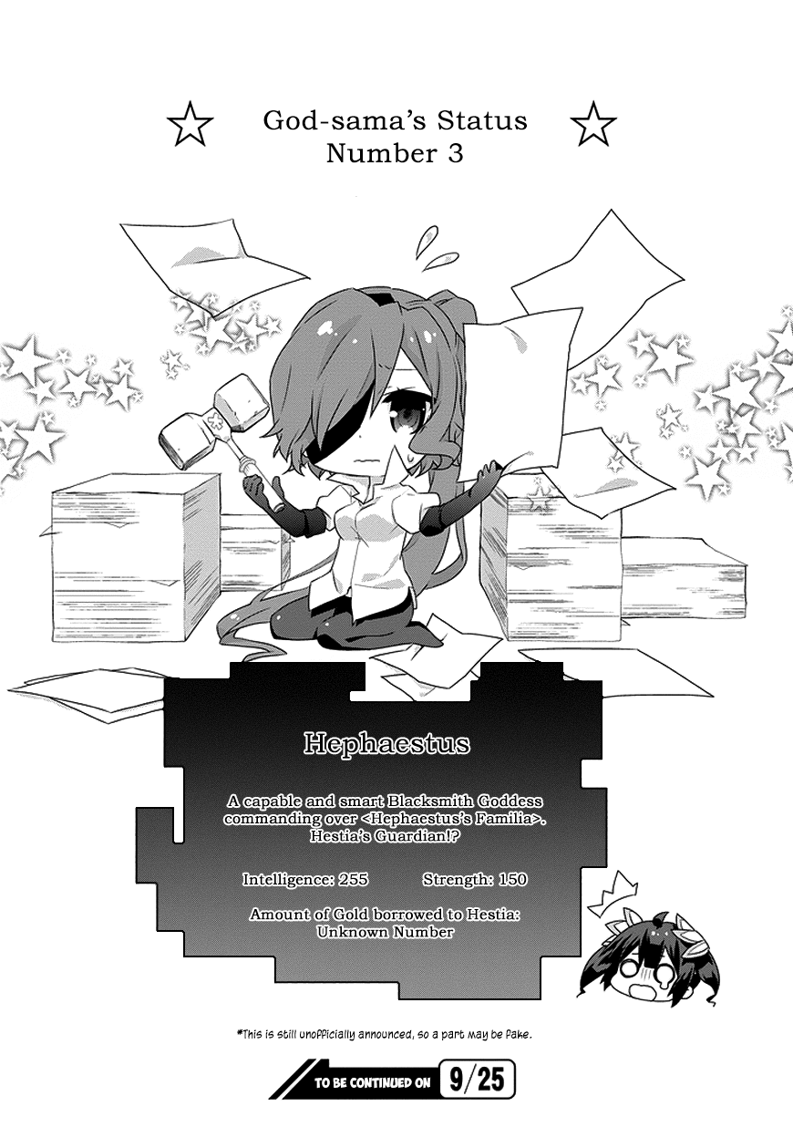 Dungeon ni Deai o Motomeru no wa Machigatte Iru Darou ka 4-koma - Kami-sama no Nichijou Chapter 1.3 page 10 - Vol.1 Chapter 3