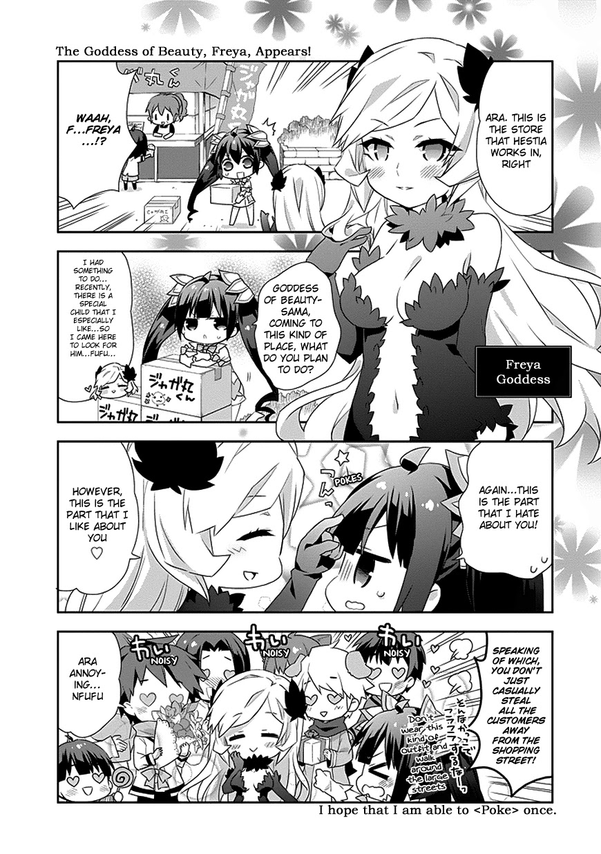 Dungeon ni Deai o Motomeru no wa Machigatte Iru Darou ka 4-koma - Kami-sama no Nichijou Chapter 1.4 page 5 - Vol.1 Chapter 4