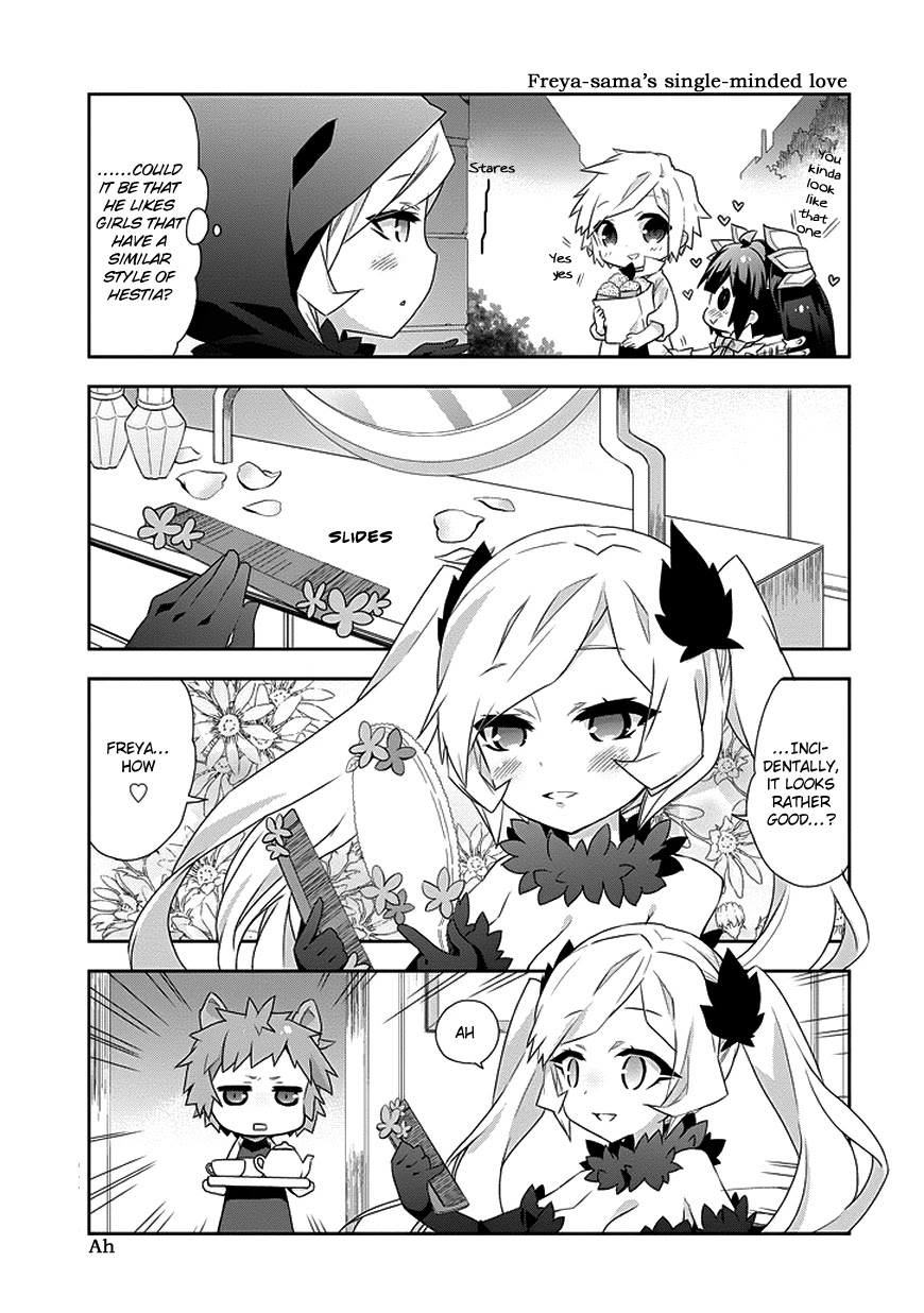Dungeon ni Deai o Motomeru no wa Machigatte Iru Darou ka 4-koma - Kami-sama no Nichijou Chapter 1.4 page 9 - Vol.1 Chapter 4