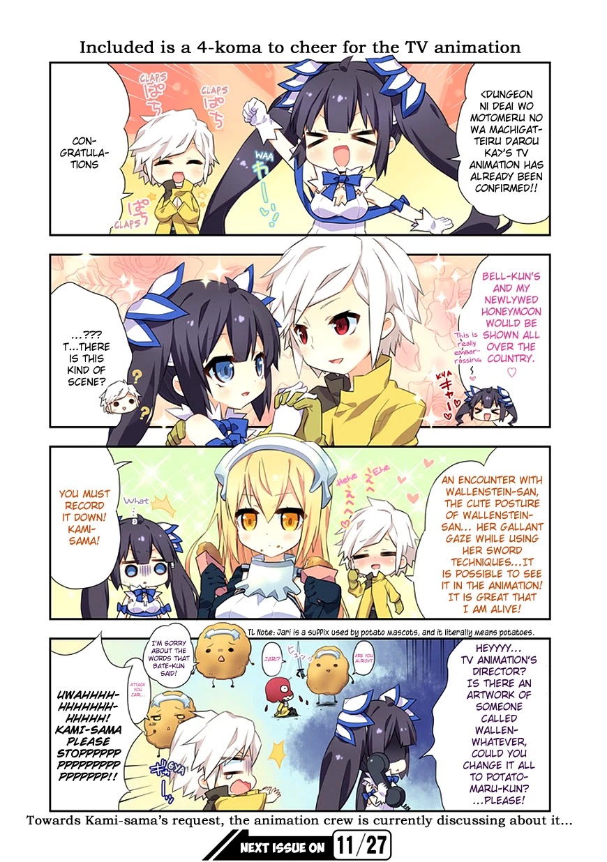 Dungeon ni Deai o Motomeru no wa Machigatte Iru Darou ka 4-koma - Kami-sama no Nichijou Chapter 1.6 page 10 - Vol.1 Chapter 6