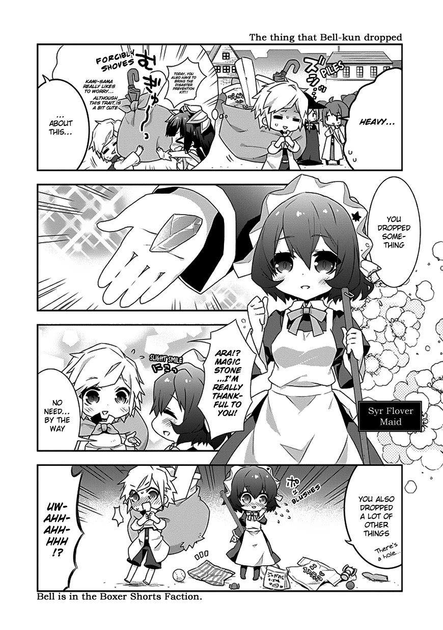 Dungeon ni Deai o Motomeru no wa Machigatte Iru Darou ka 4-koma - Kami-sama no Nichijou Chapter 1.6 page 2 - Vol.1 Chapter 6