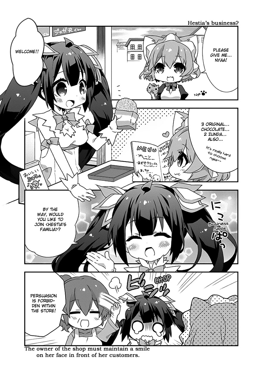 Dungeon ni Deai o Motomeru no wa Machigatte Iru Darou ka 4-koma - Kami-sama no Nichijou Chapter 1.7 page 7 - Vol.1 Chapter 7