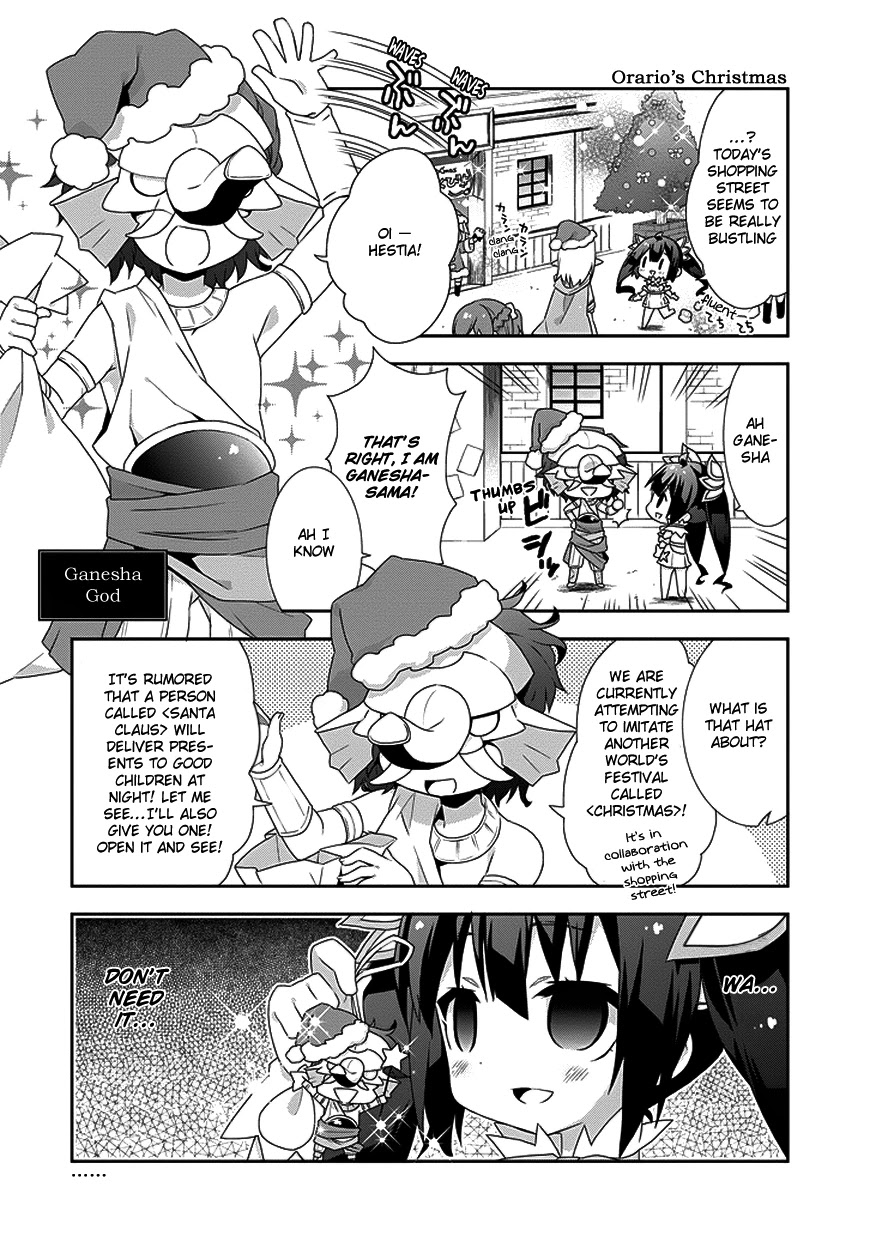 Dungeon ni Deai o Motomeru no wa Machigatte Iru Darou ka 4-koma - Kami-sama no Nichijou Chapter 1.8 page 2 - Vol.1 Chapter 8