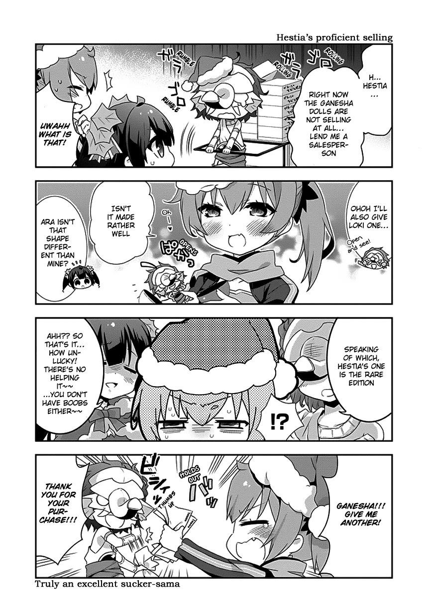 Dungeon ni Deai o Motomeru no wa Machigatte Iru Darou ka 4-koma - Kami-sama no Nichijou Chapter 1.8 page 6 - Vol.1 Chapter 8