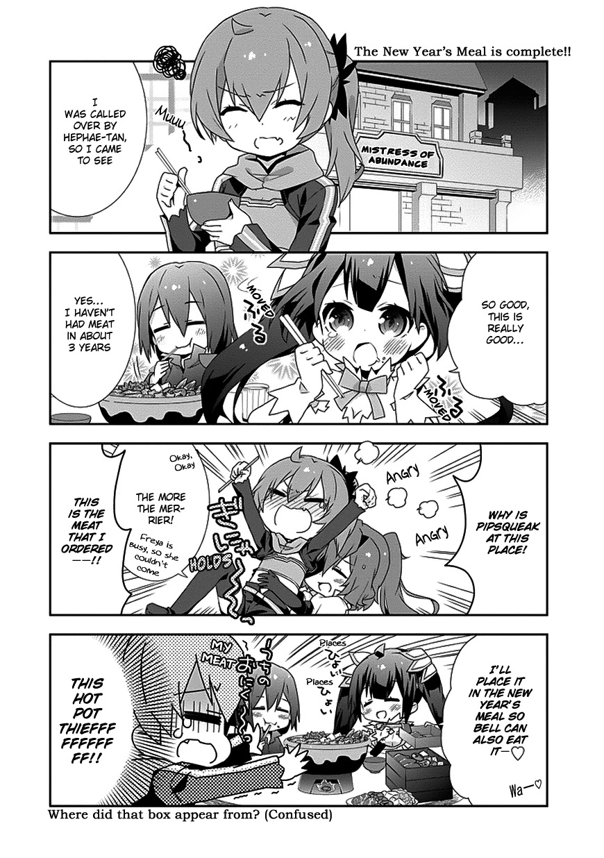 Dungeon ni Deai o Motomeru no wa Machigatte Iru Darou ka 4-koma - Kami-sama no Nichijou Chapter 1.9 page 4 - Vol.1 Chapter 9