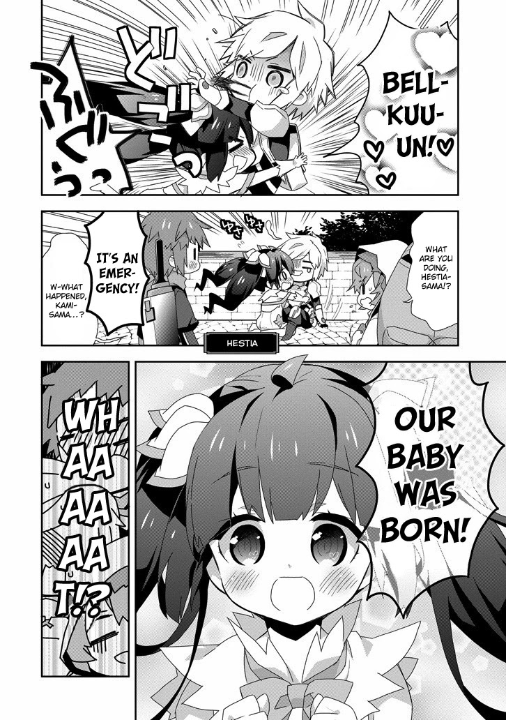 Dungeon ni Deai o Motomeru no wa Machigatte Iru Darou ka 4-koma - Kami-sama no Nichijou Chapter 2.1 page 4 - Vol.2 Chapter 1