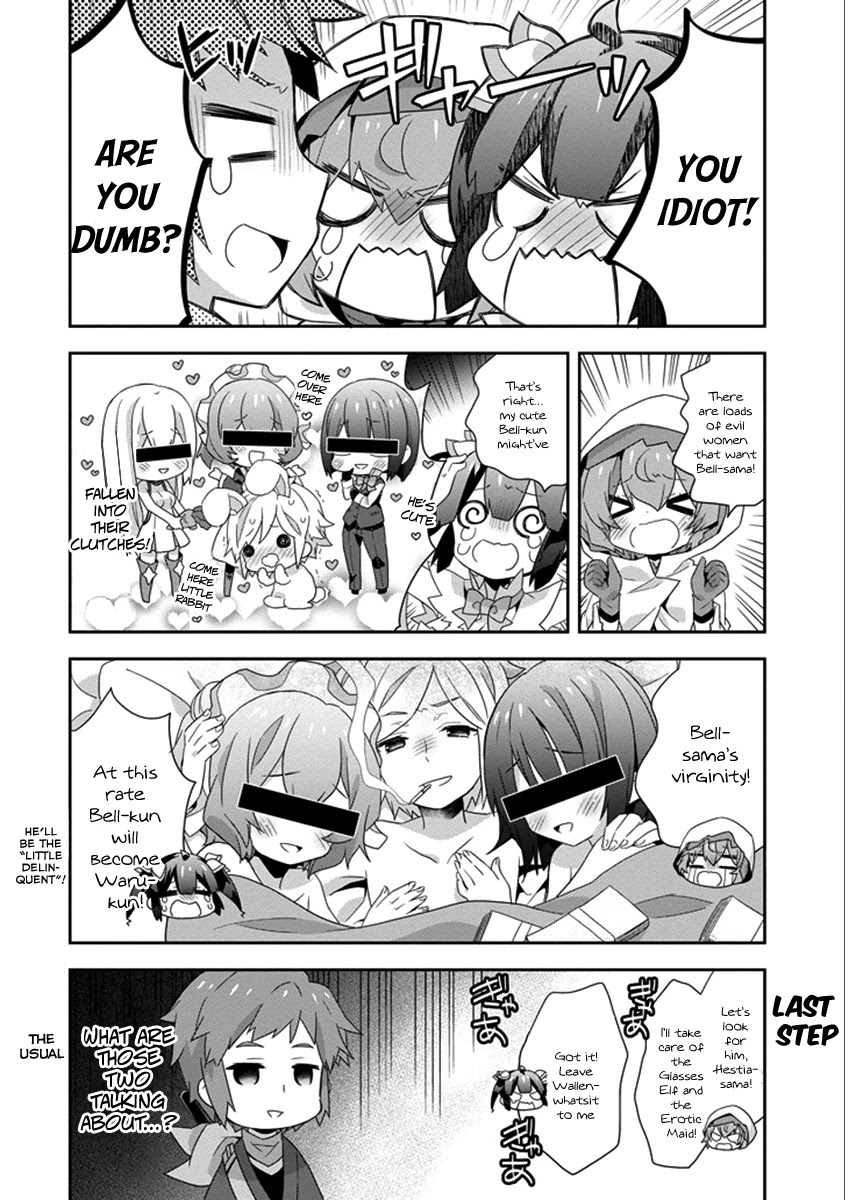 Dungeon ni Deai o Motomeru no wa Machigatte Iru Darou ka 4-koma - Kami-sama no Nichijou Chapter 2.19 page 4 - Vol.2 Chapter 19 [END]