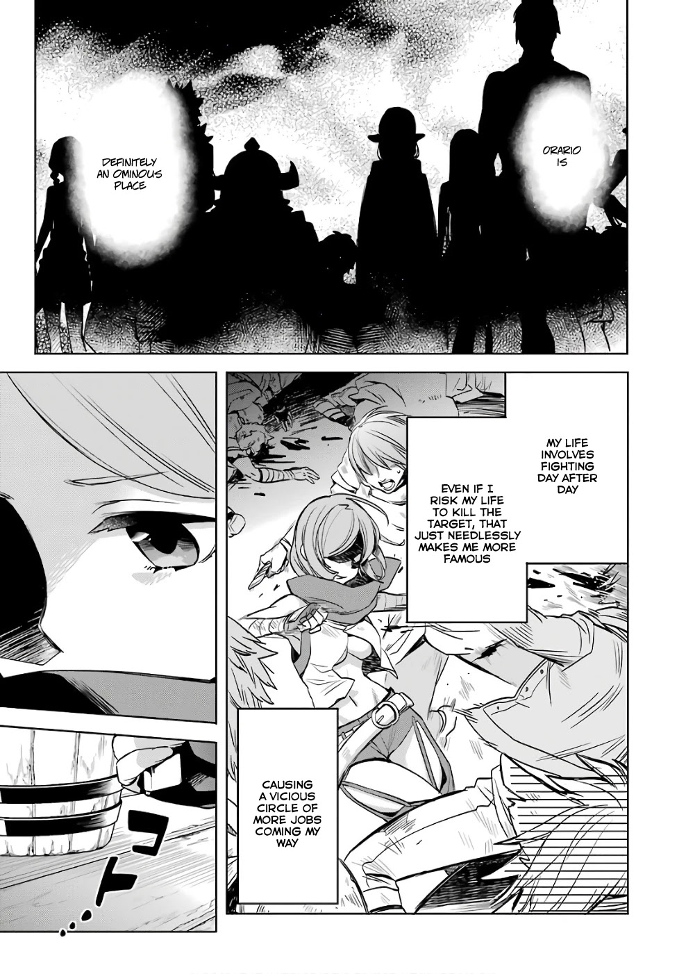 Dungeon ni Deai o Motomeru no wa Machigatte Iru Darou ka: Familia Chronicle Episode Ryu Chapter 10 page 11 - Chapter 10: Girls 00: Bounty Hunter and Assassin