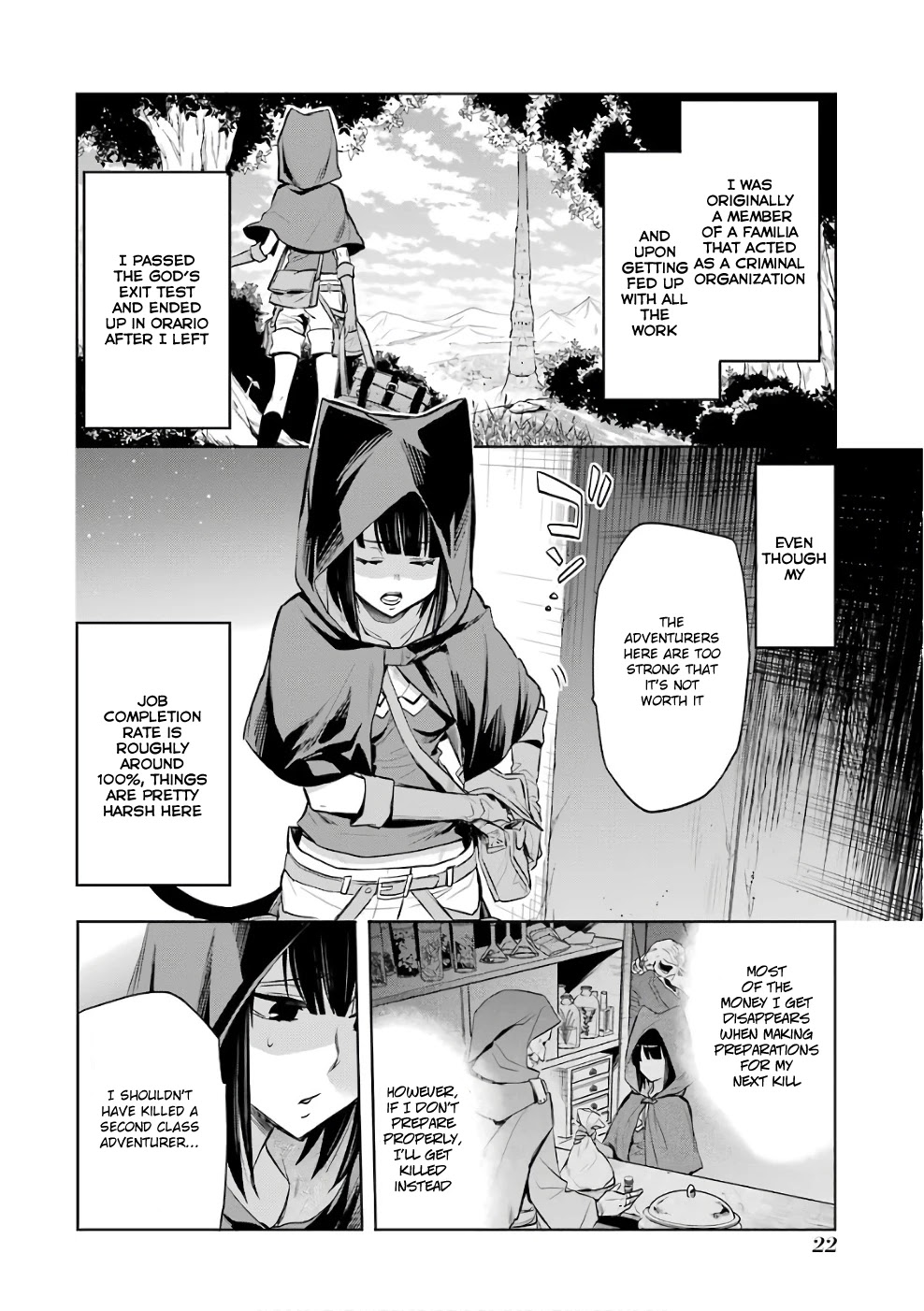 Dungeon ni Deai o Motomeru no wa Machigatte Iru Darou ka: Familia Chronicle Episode Ryu Chapter 10 page 20 - Chapter 10: Girls 00: Bounty Hunter and Assassin